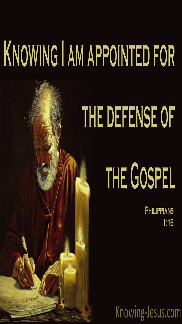 Philippians 1:16 Appointed For The Defence Of The Gospel (black)